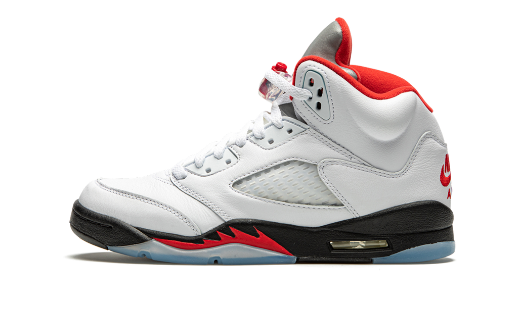 5 Retro Fire Red Silver Tongue