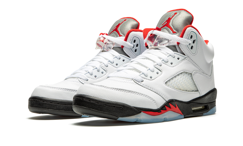 5 Retro Fire Red Silver Tongue